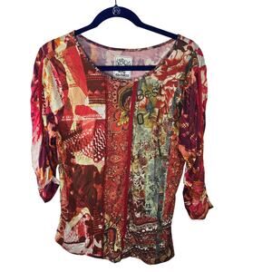 Cap Juluca A New Story by Aldo Martins Art to Wear Multicolor Top US Size 14